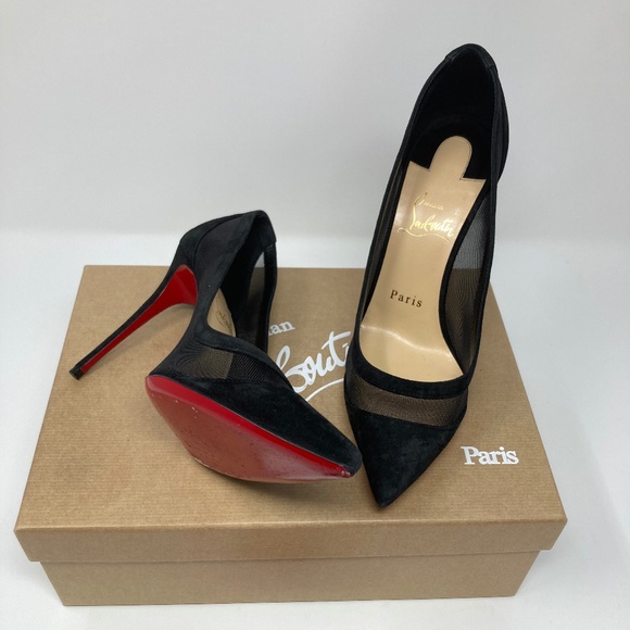 Christian Louboutin Black and Red Heels - Picture 1 of 7